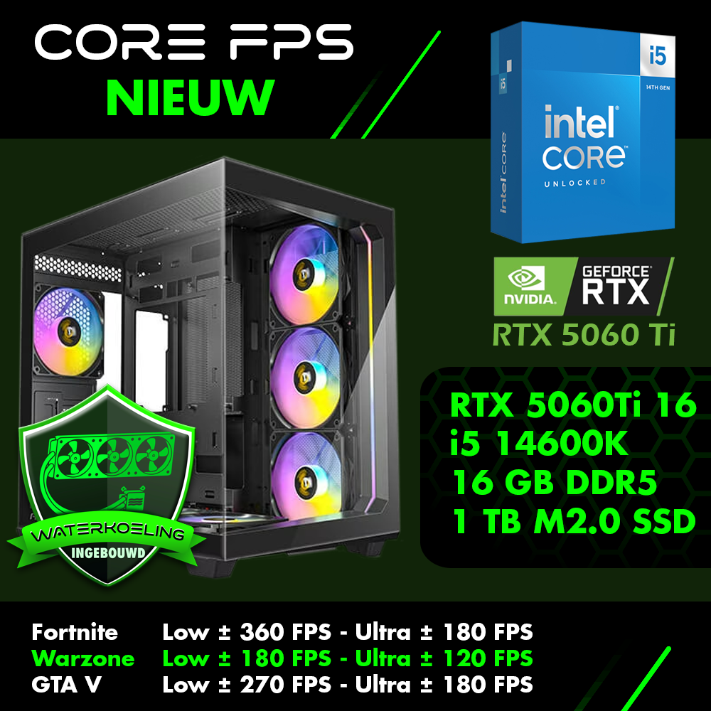 Core FPS nieuw intel waterkoeling