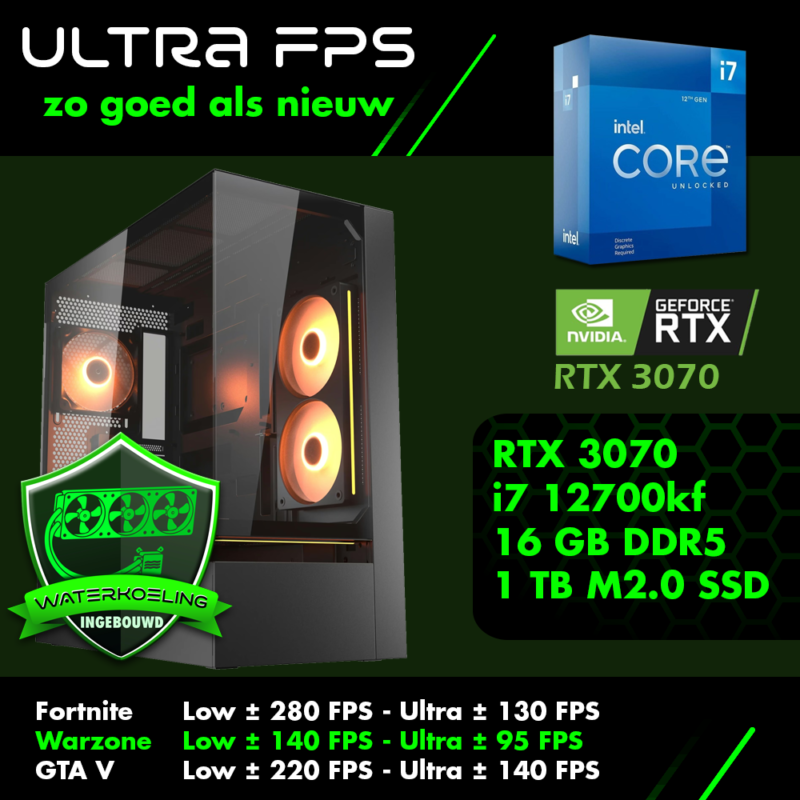 Ultra FPS zo goed als nieuw intel waterkoeling